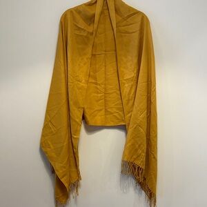 Mustard Yellow Fringe Shawl